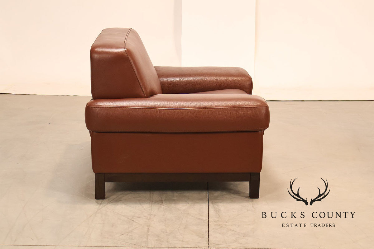 Formenti Pair of Italian Leather Lounge Chairs