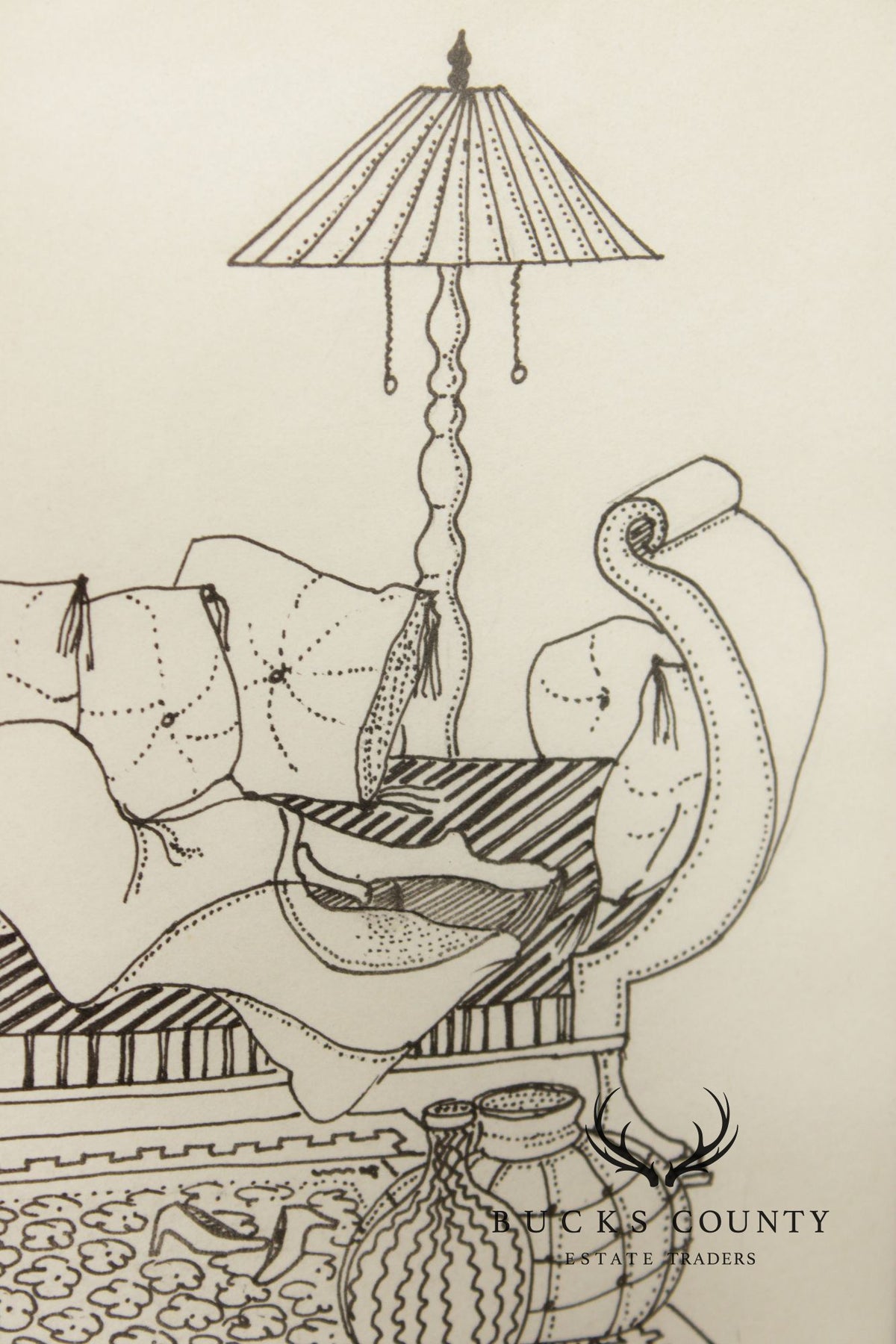 Davetta Greenberg Pen and Ink Drawing, 'In the Afternoon'