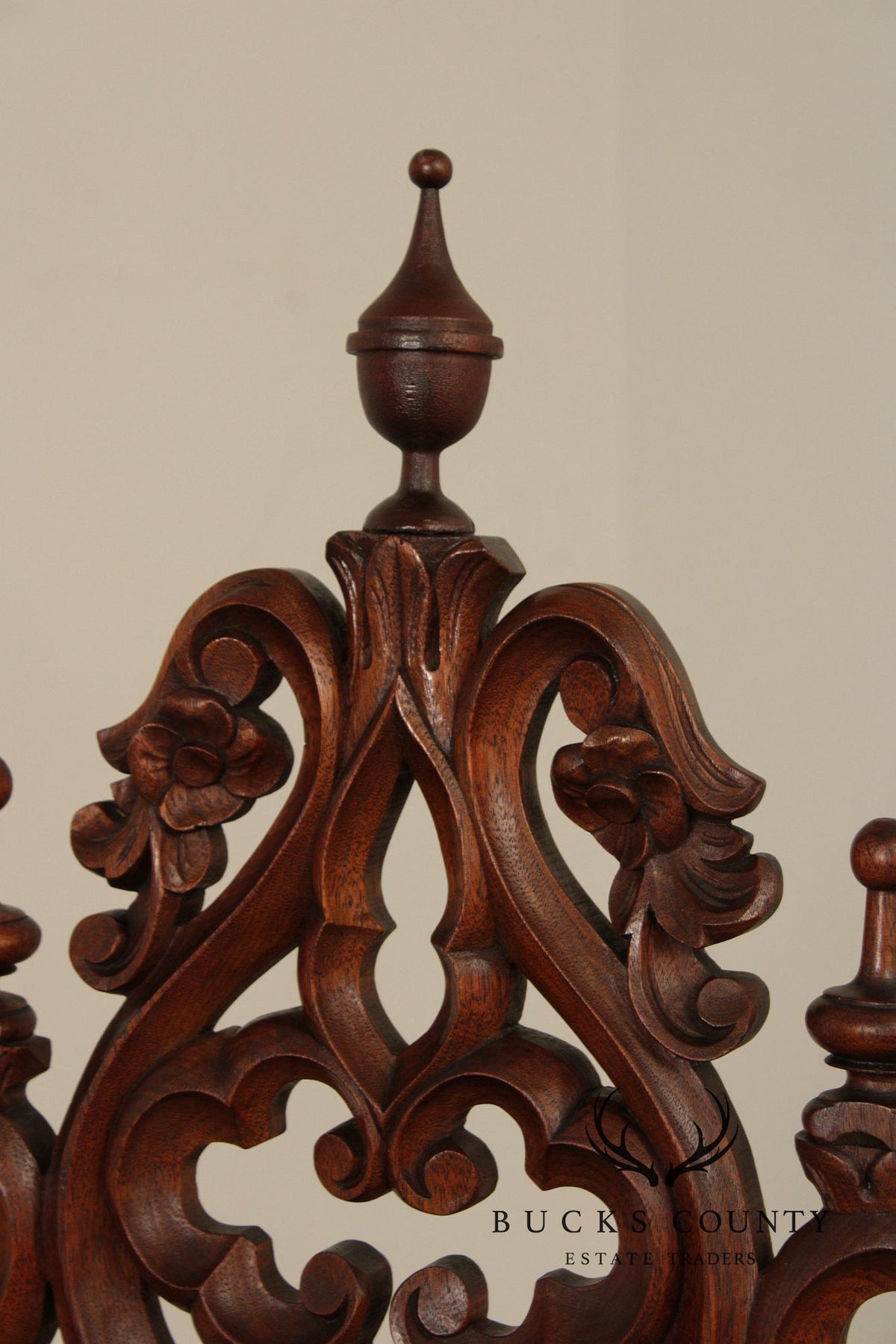 Antique American Gothic Revival Carved Walnut Throne Chair