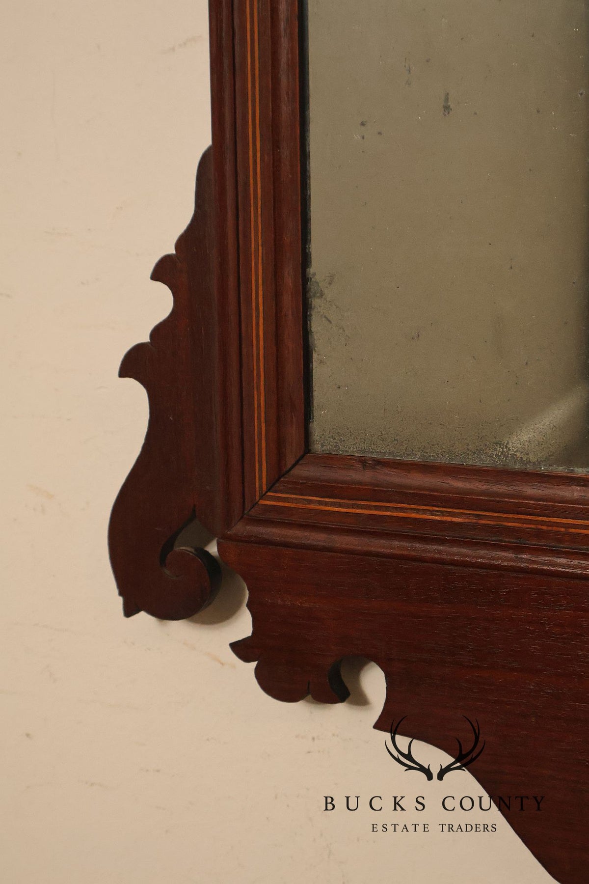 Antique Chippendale Style Mahogany Wall Mirror
