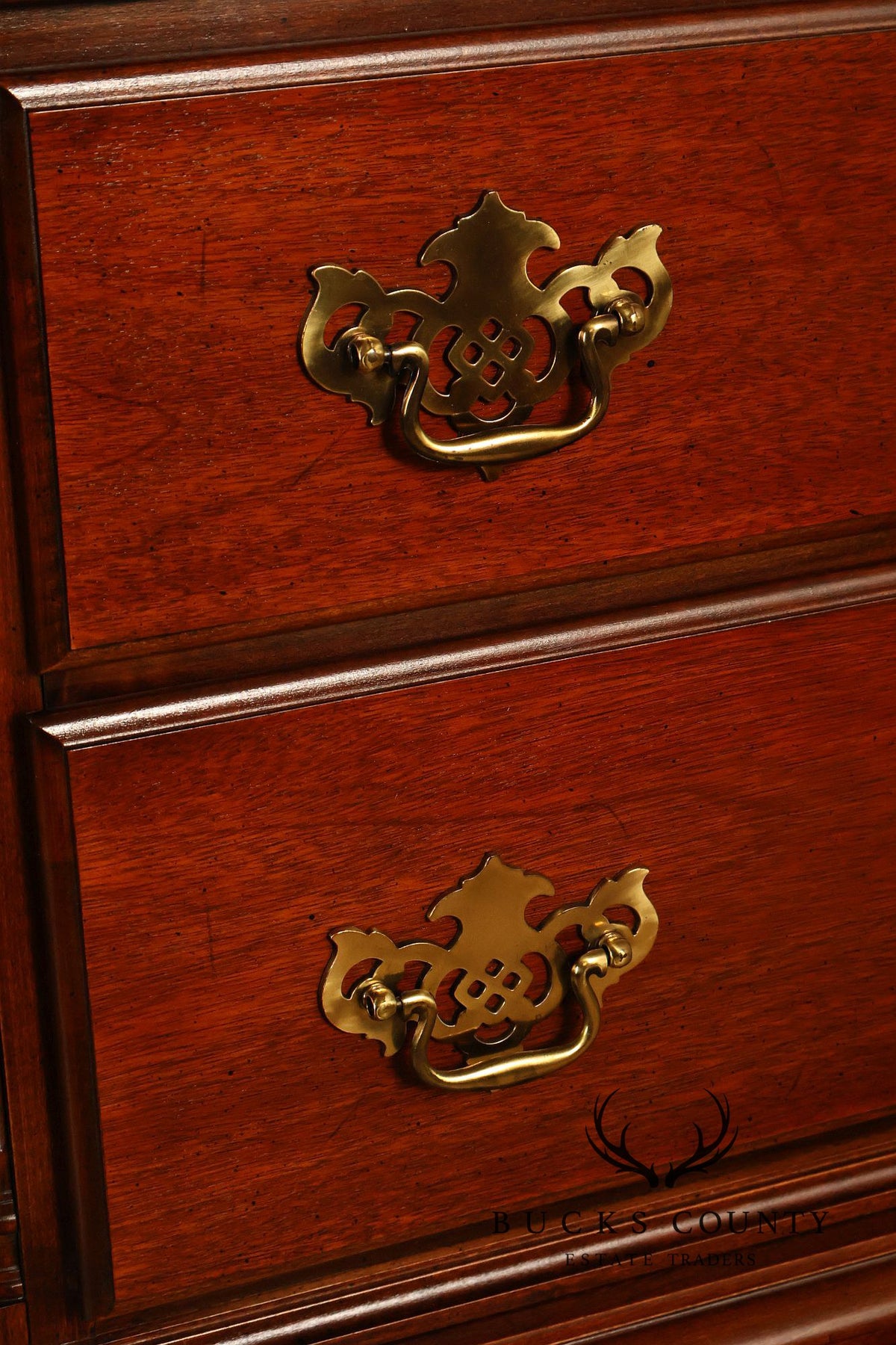 American Drew Traditional Chippendale Style Mahogany Highboy Chest on Chest Tall Dresser