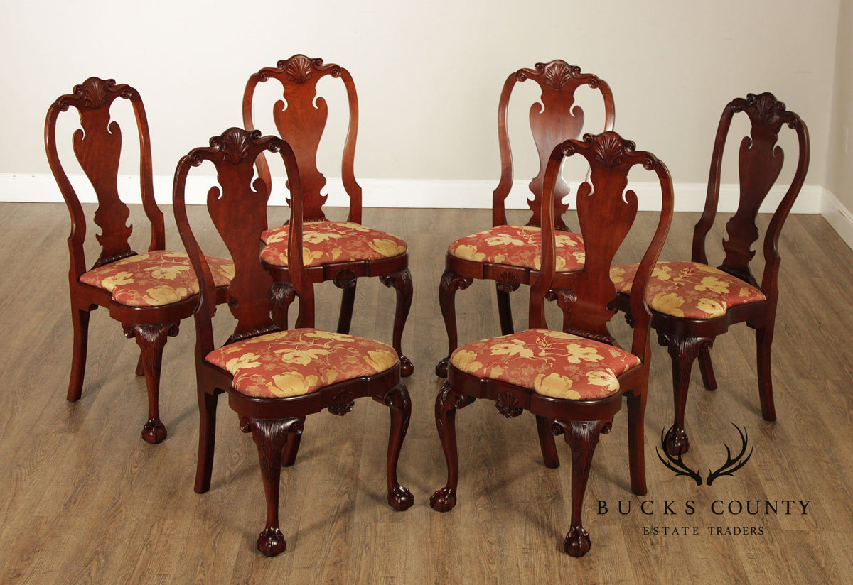 Kindel Winterthur Collection Set Of Six Carved Dining Chairs
