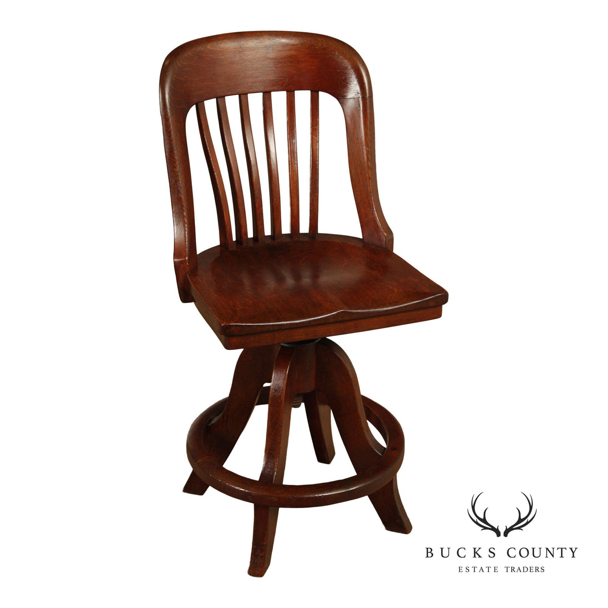 B.L. Marble Chair Antique Oak Swivel Clerk  or Drafting Chair