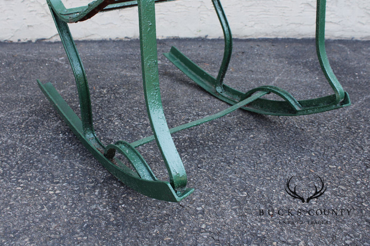 Antique Wrought Iron Outdoor Garden Rocking Chair