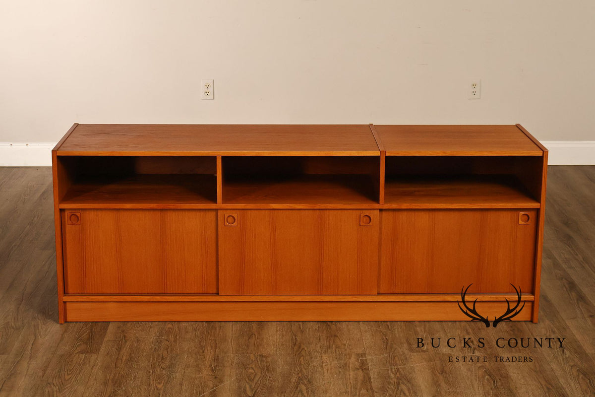 Danish Modern Teak Media Console Cabinet