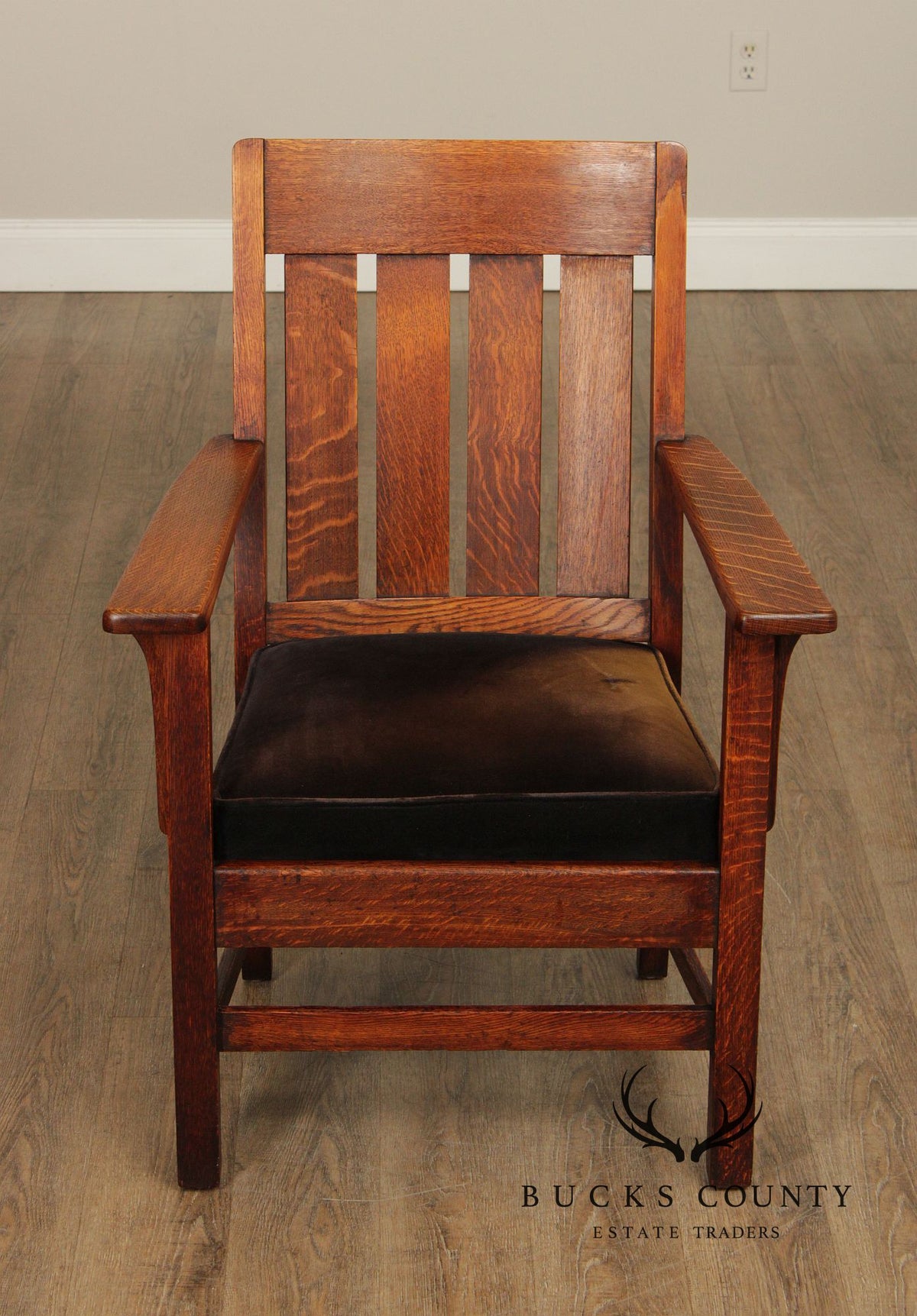 Antique Mission Oak Armchair