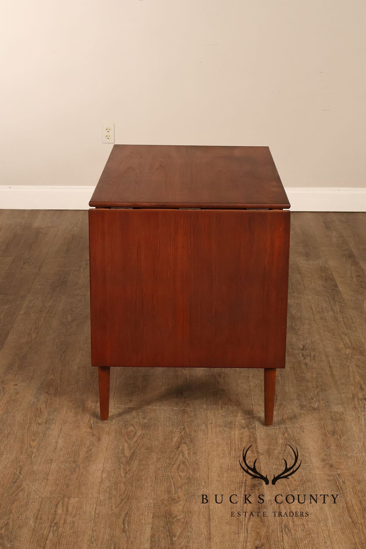 Arne Vodder Attributed Danish Modern Teak Drop Leaf Desk
