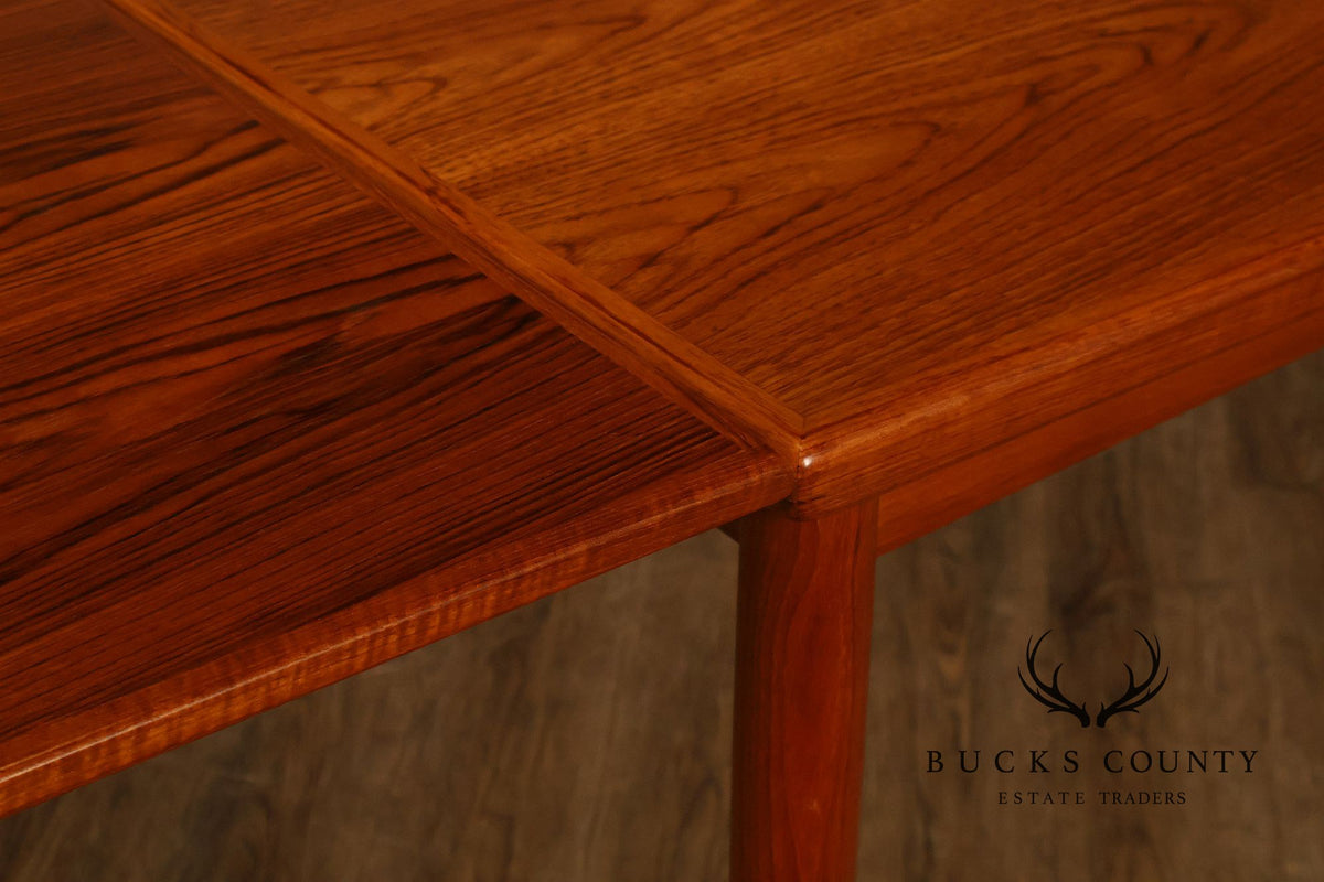 Danish Modern Teak Draw-Leaf Dining Table