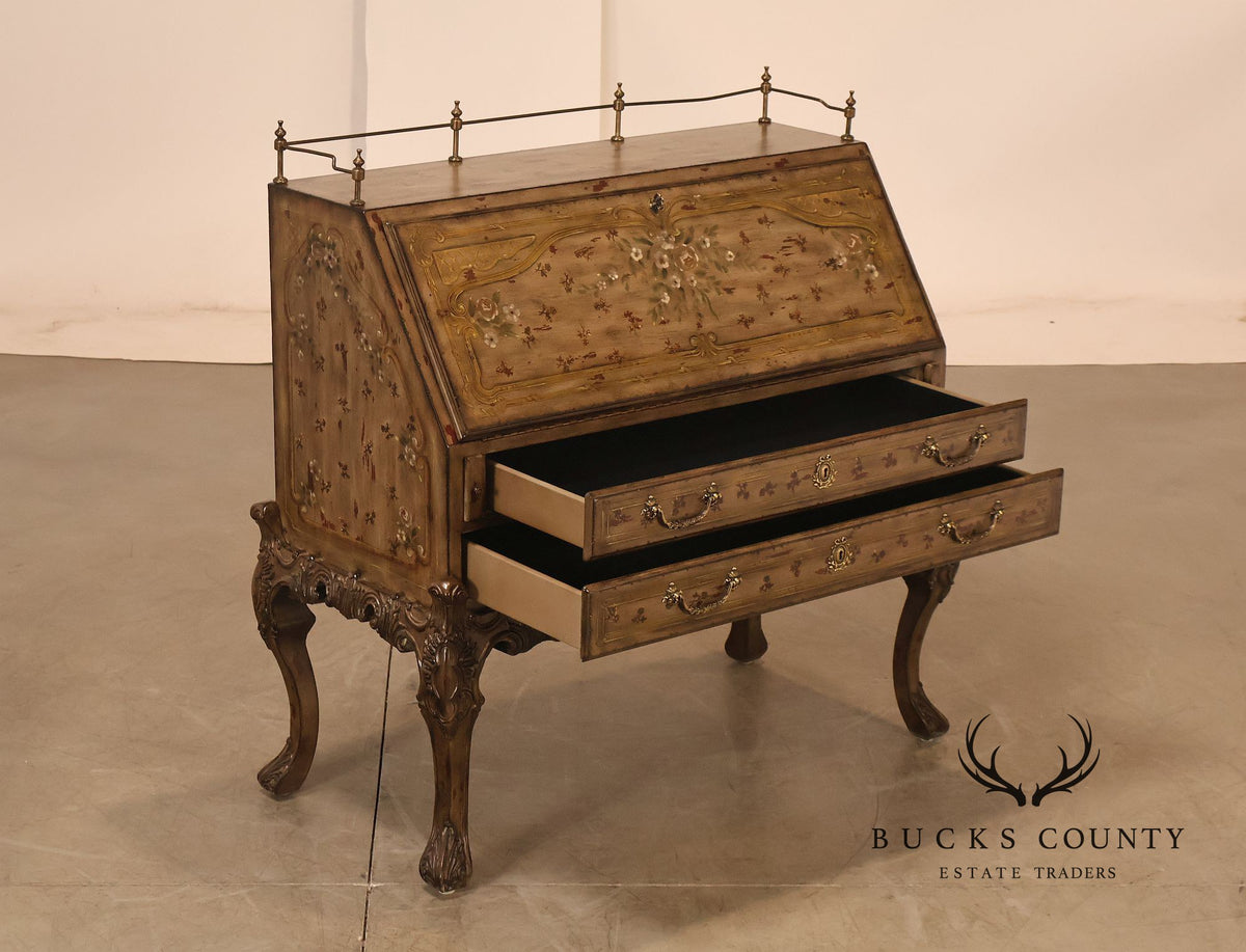 Drexel Heritage Lillian August French Rococo Style Painted Secretary Desk