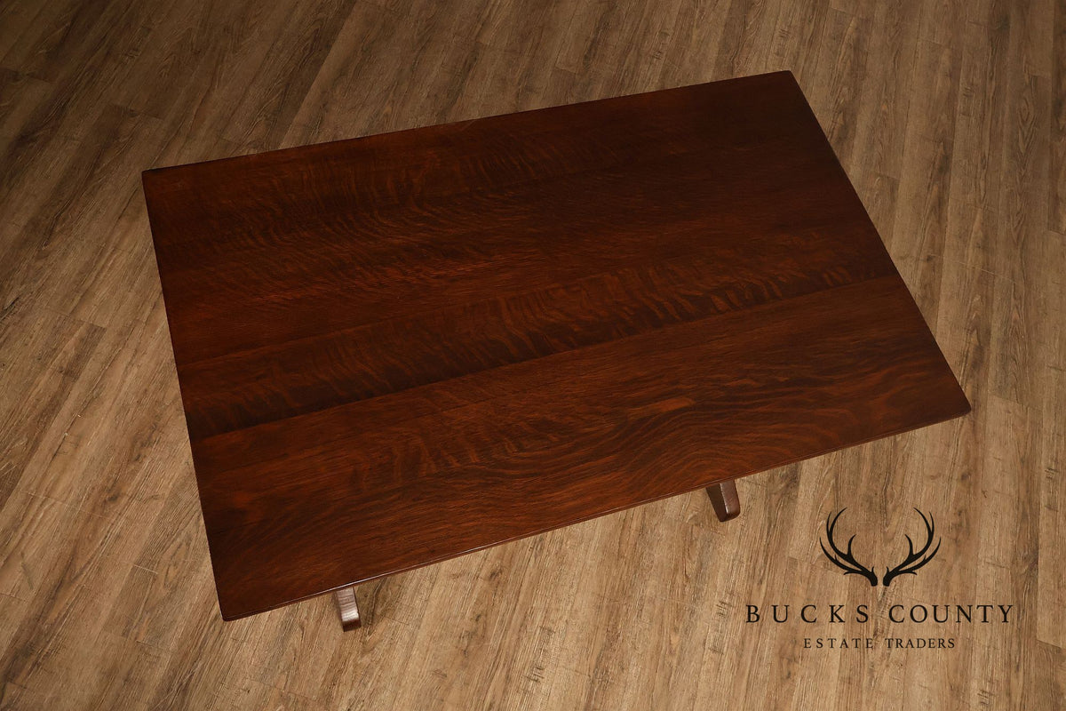 Gustav Stickley Mission Oak Trestle Library Table