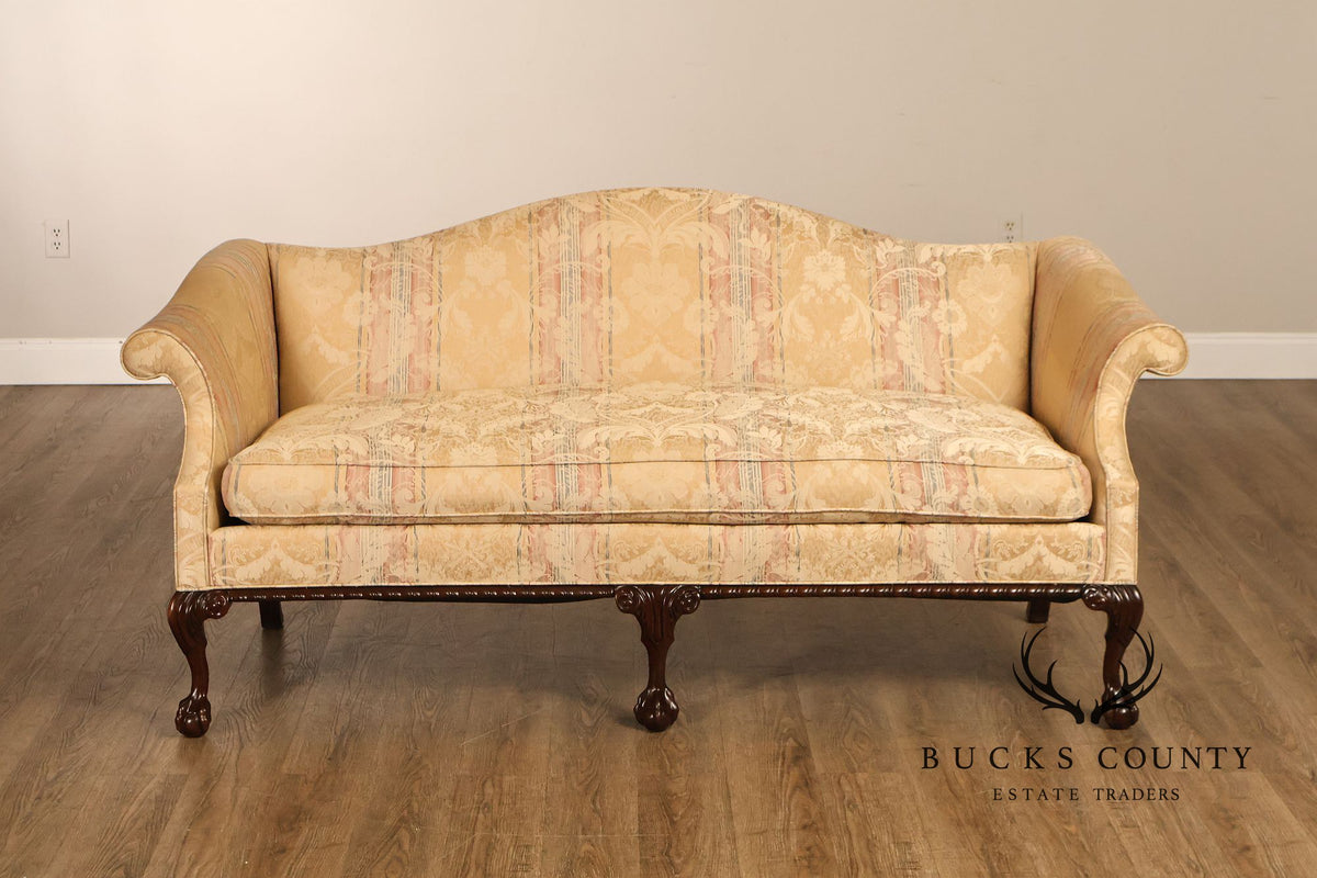 Hickory Chair Chippendale Style Mahogany Camelback Sofa