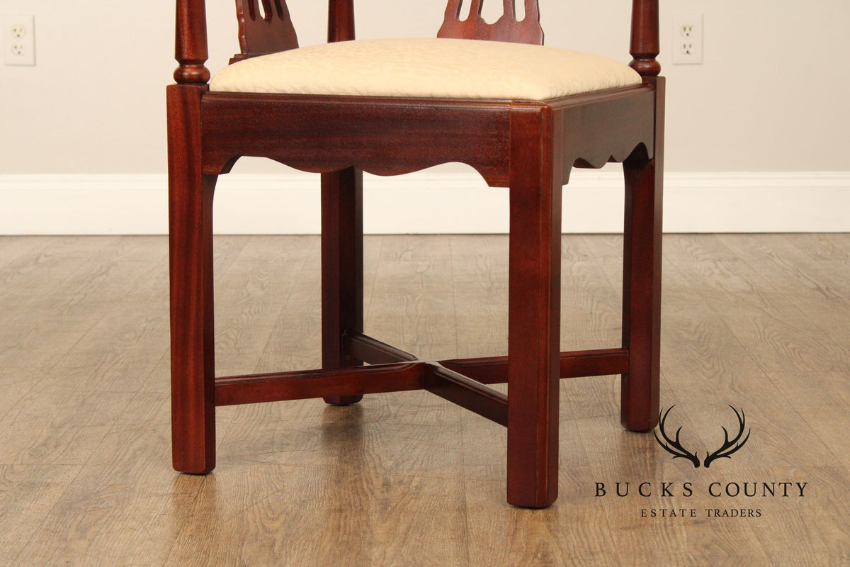 Hickory Chair Chippendale Style Pair of Mahogany Corner Chairs