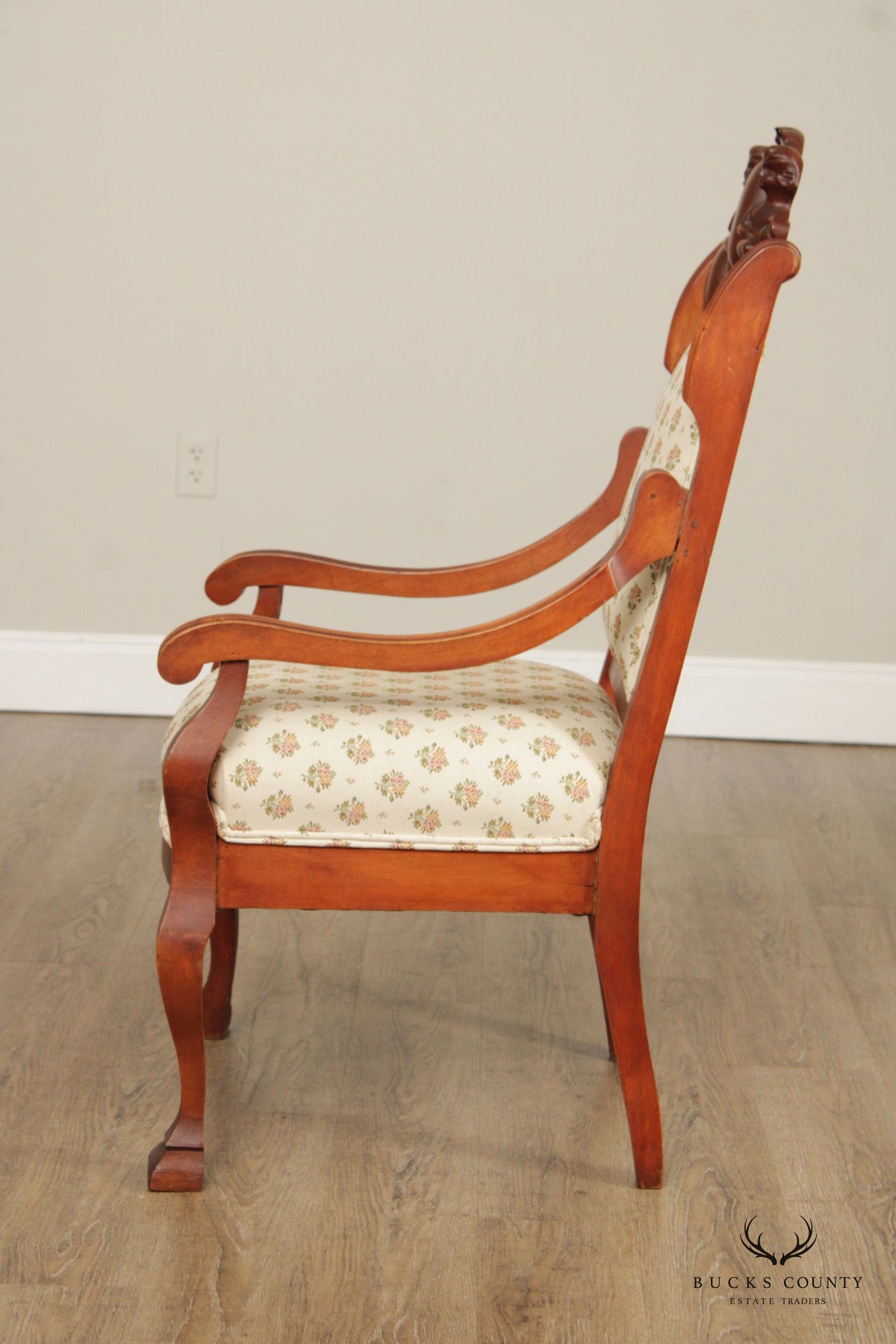 Antique Victorian Figural Carved  Armchair