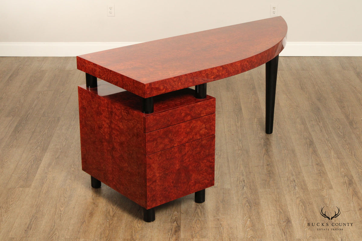 The Pace Collection Sculptural Burlwood Modern Writing Desk