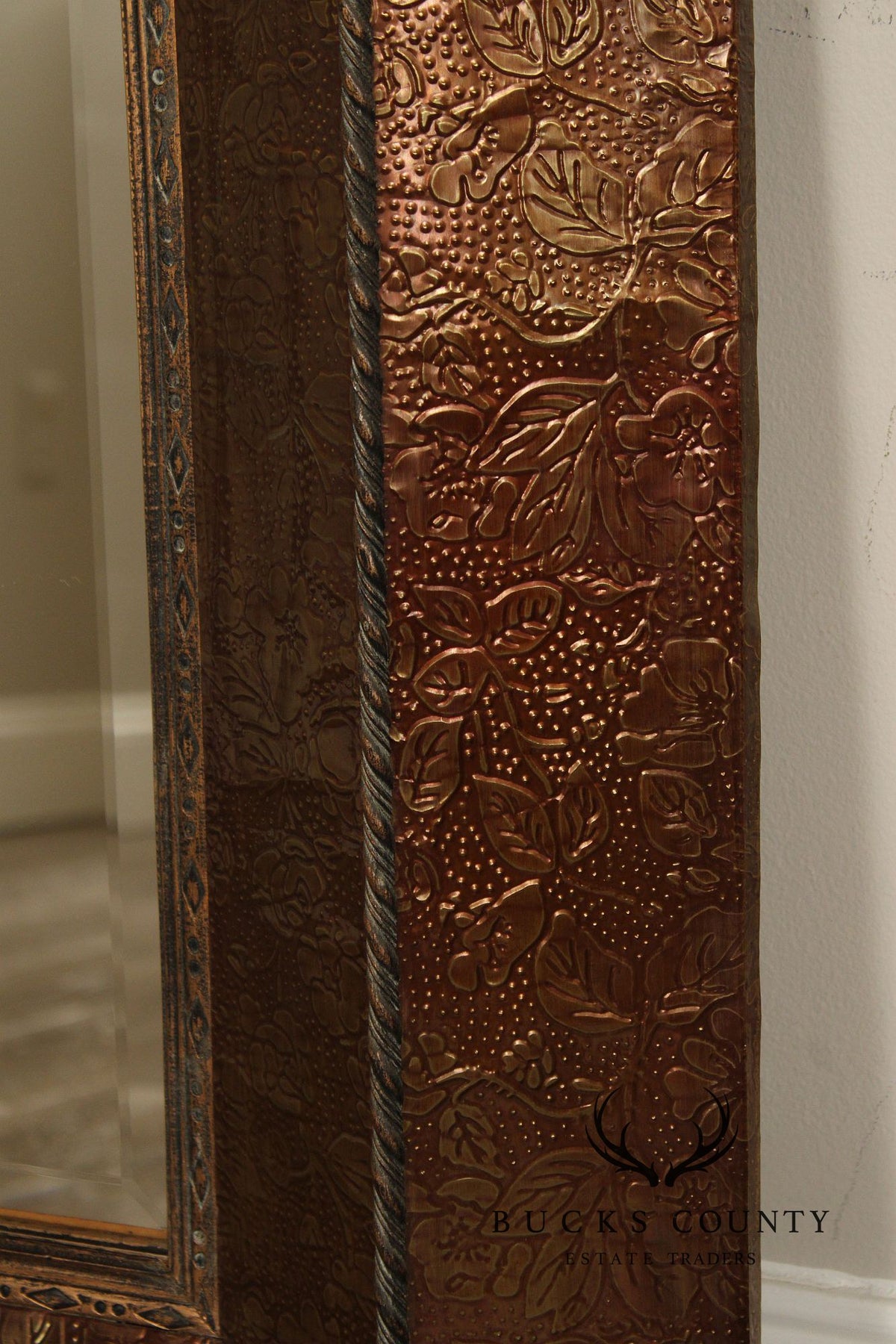 Howard Elliot Collection Chased Embossed Metal Wall Mirror