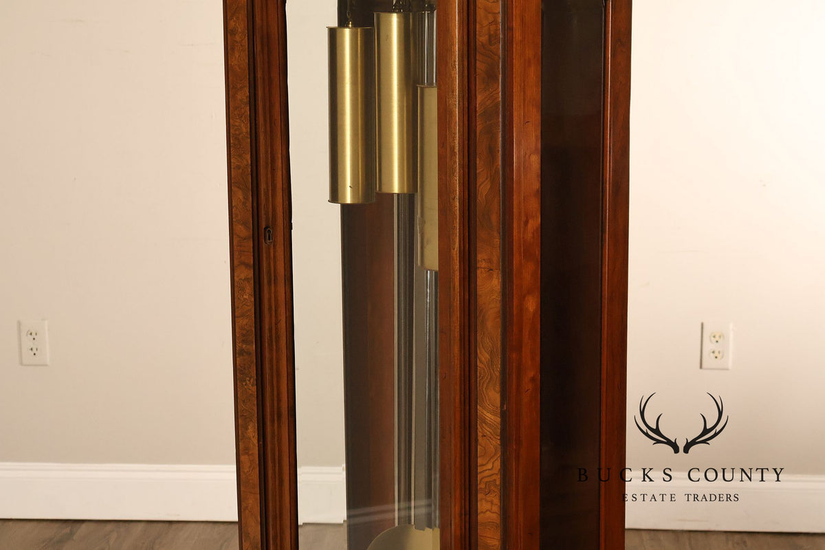 Herschede Burl Wood Five Tube Grandfather Clock