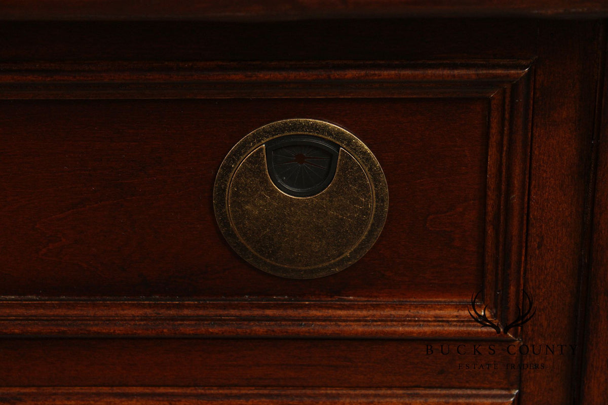Ethan Allen Leather Top Cherry 'Buckley' Executive Desk