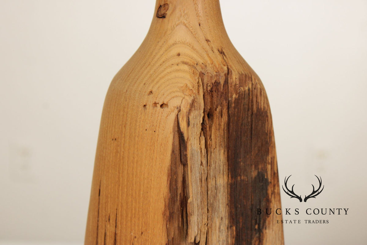 Vintage Set of Three Carved Wood Bottles