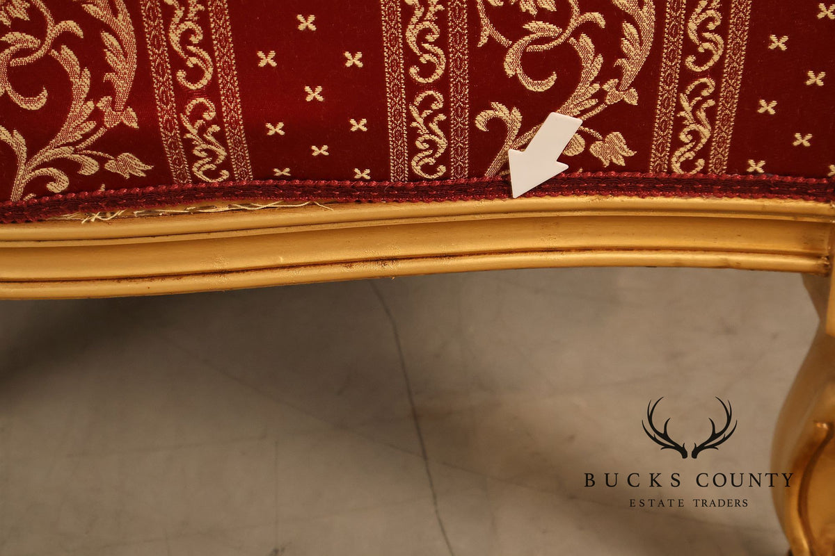 Baroque Style Giltwood Tufted Sofa