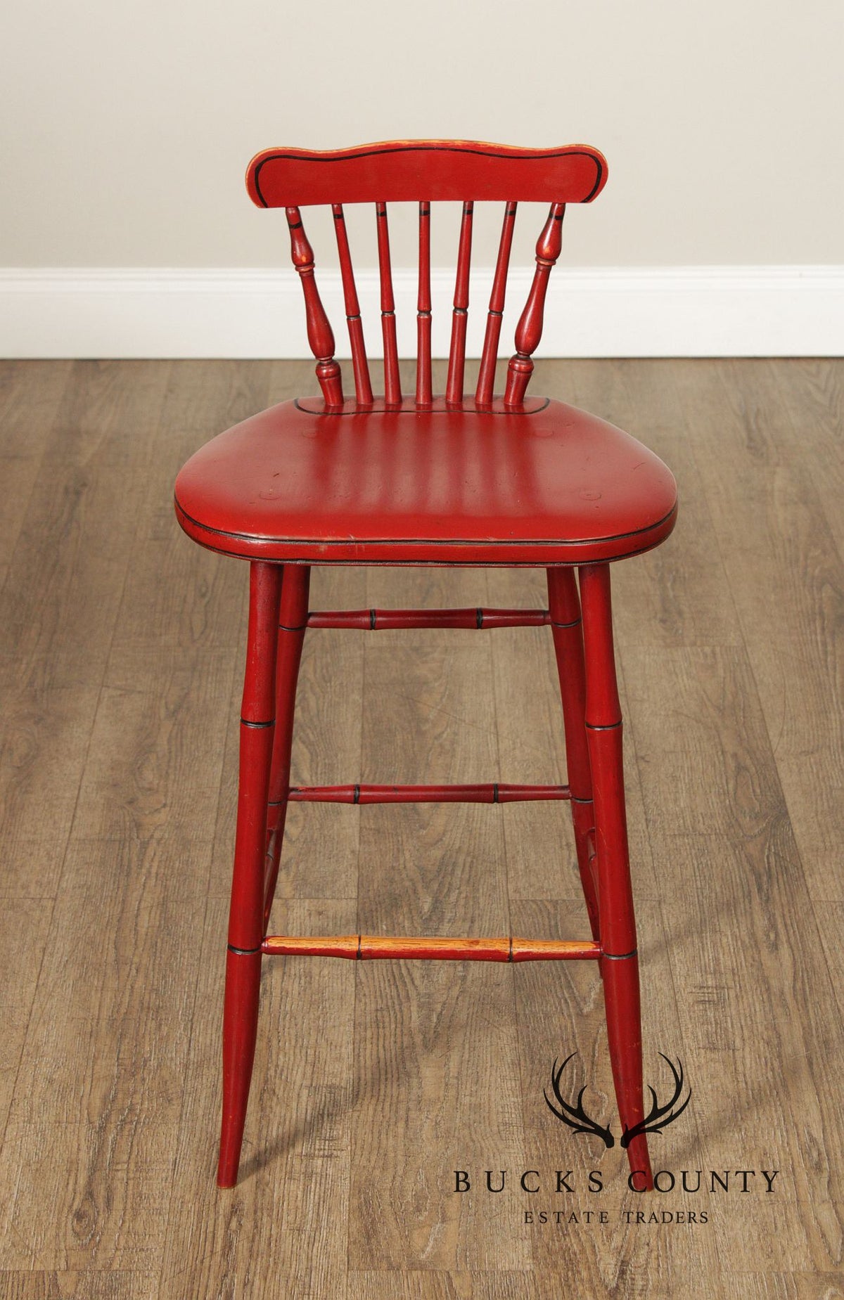Farmhouse Style Painted Windsor Counter Stool