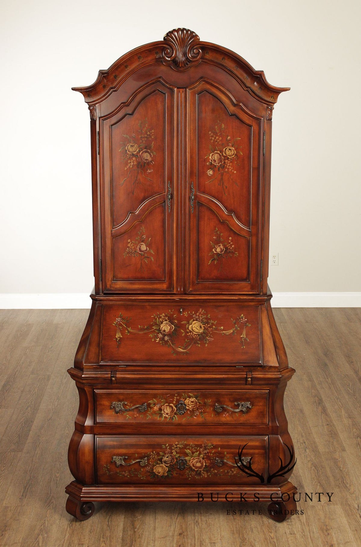 Ethan Allen Tuscany Collection Paint Decorated Secretary Desk