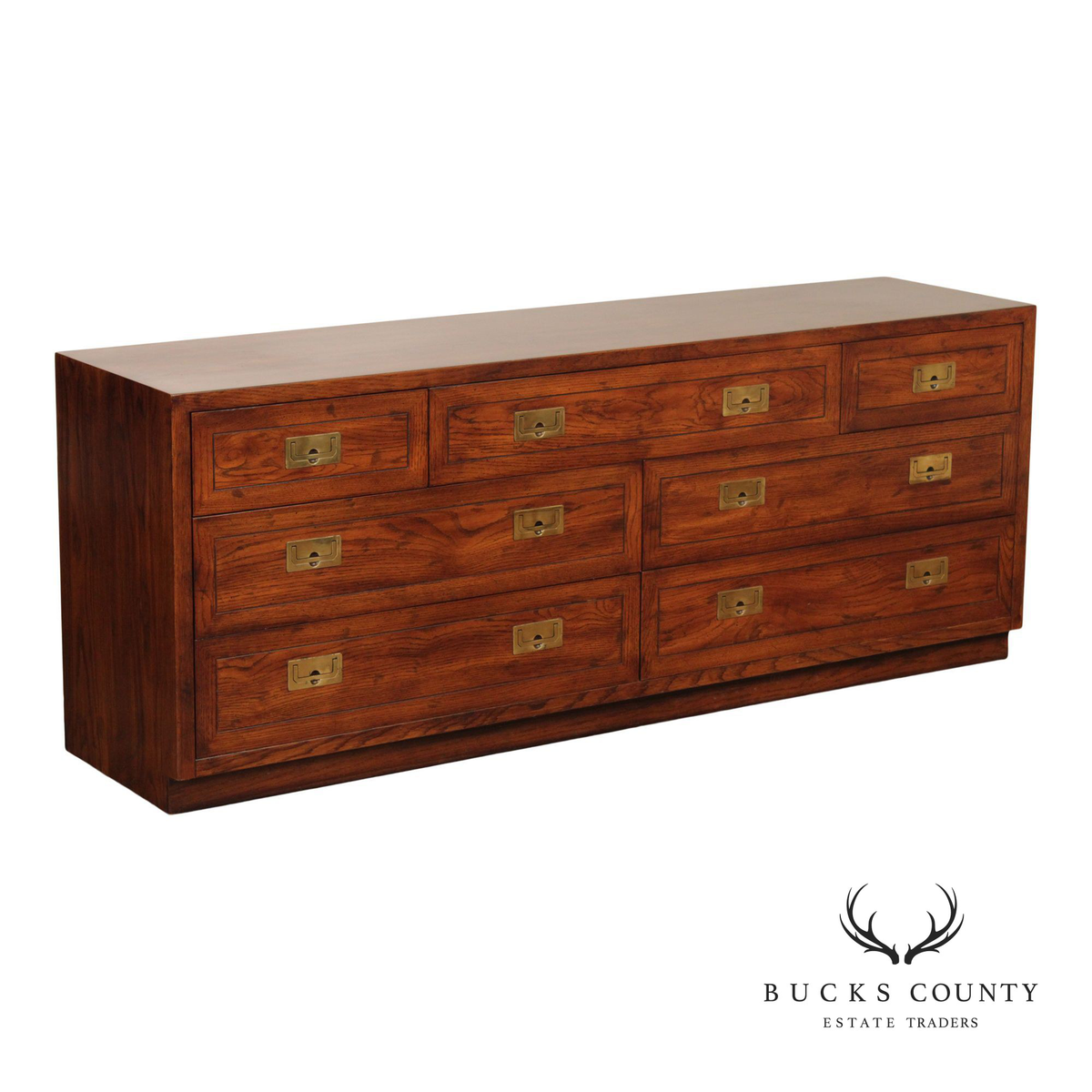 Henredon 'Scene One' Campaign Style Walnut Chest of Drawers
