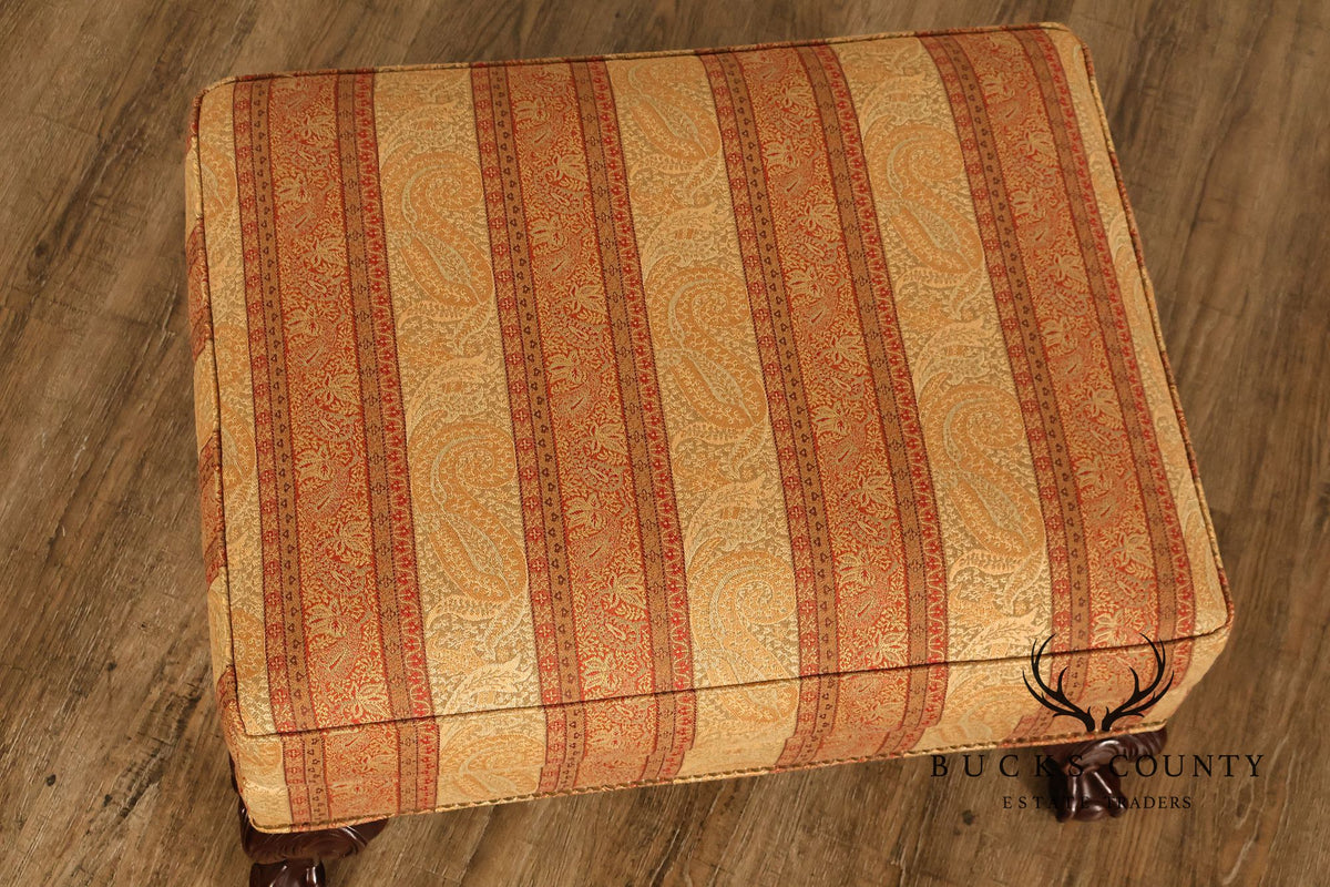 Parker Southern Chippendale Style Upholstered Ottoman