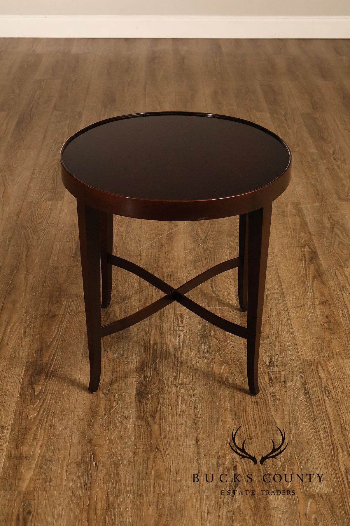 Barbara Barry For Baker Pair of Mahogany Side Tables