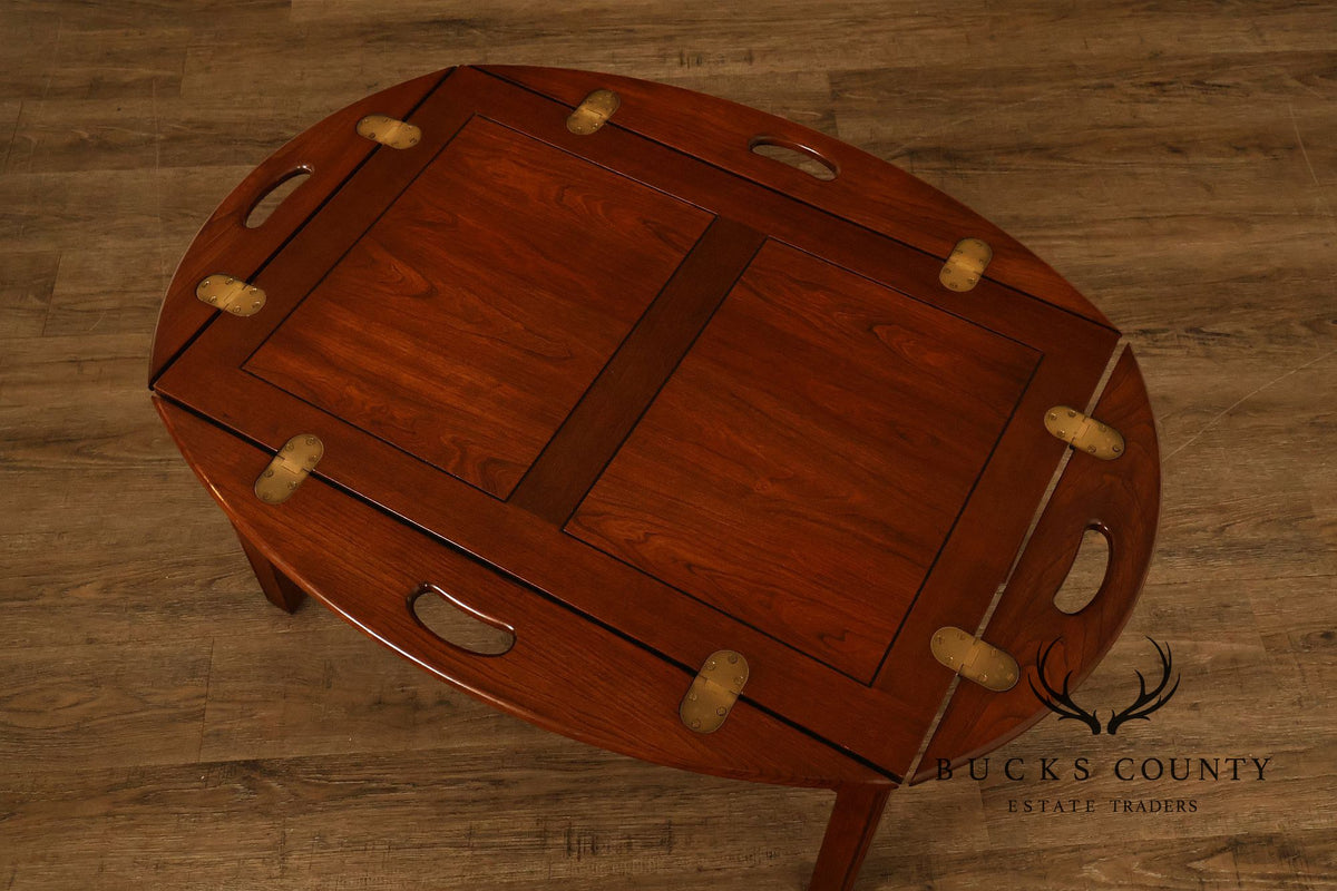 Chippendale Style Cherry Butler's Tray Coffee Table