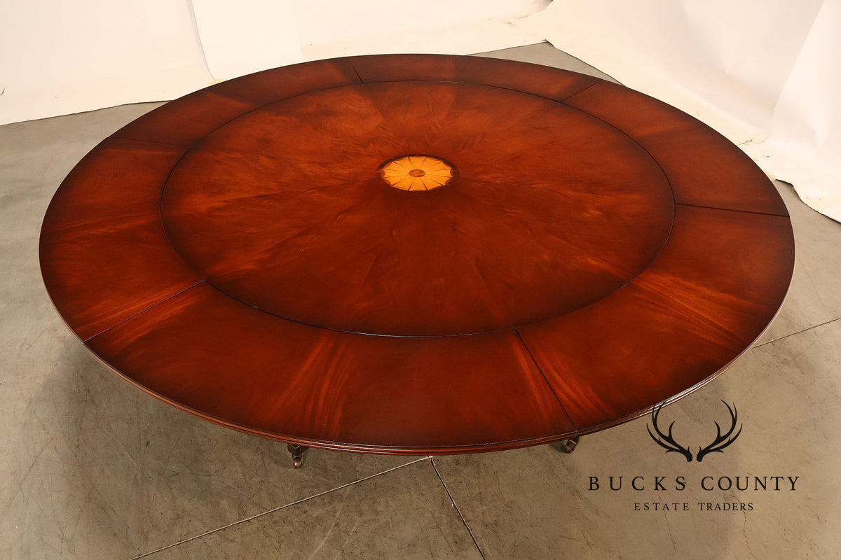 Bevan Funnell Inlaid Mahogany Round Extension Dining Table