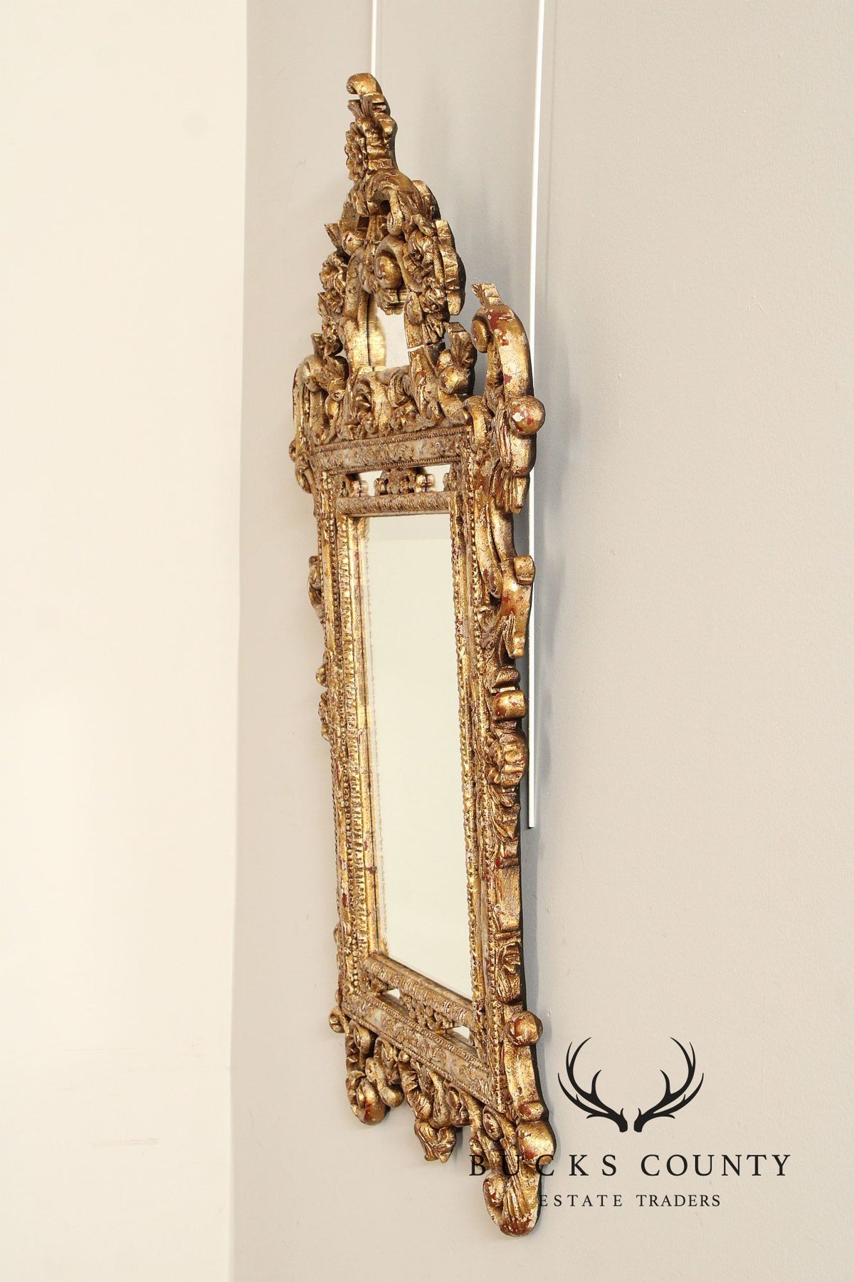 John Richard Italian Rococo Style Giltwood Carved Wall Mirror