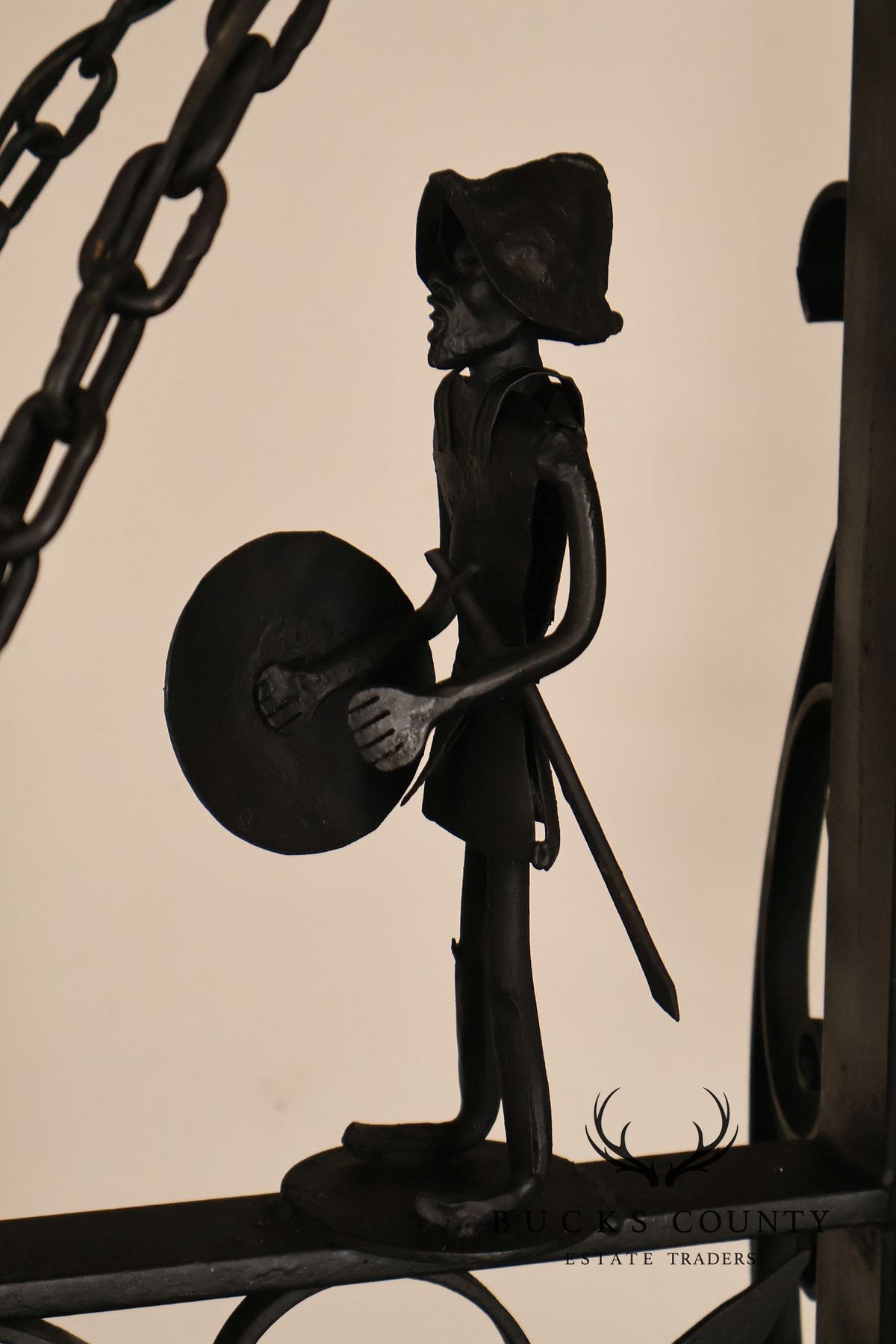 Quality Hand Forged Spanish Revival Wrought Iron Chandelier