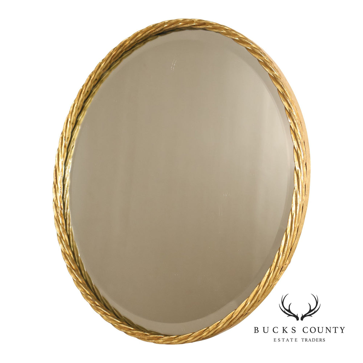 Contemporary Round Rope Twist Wall Mirror