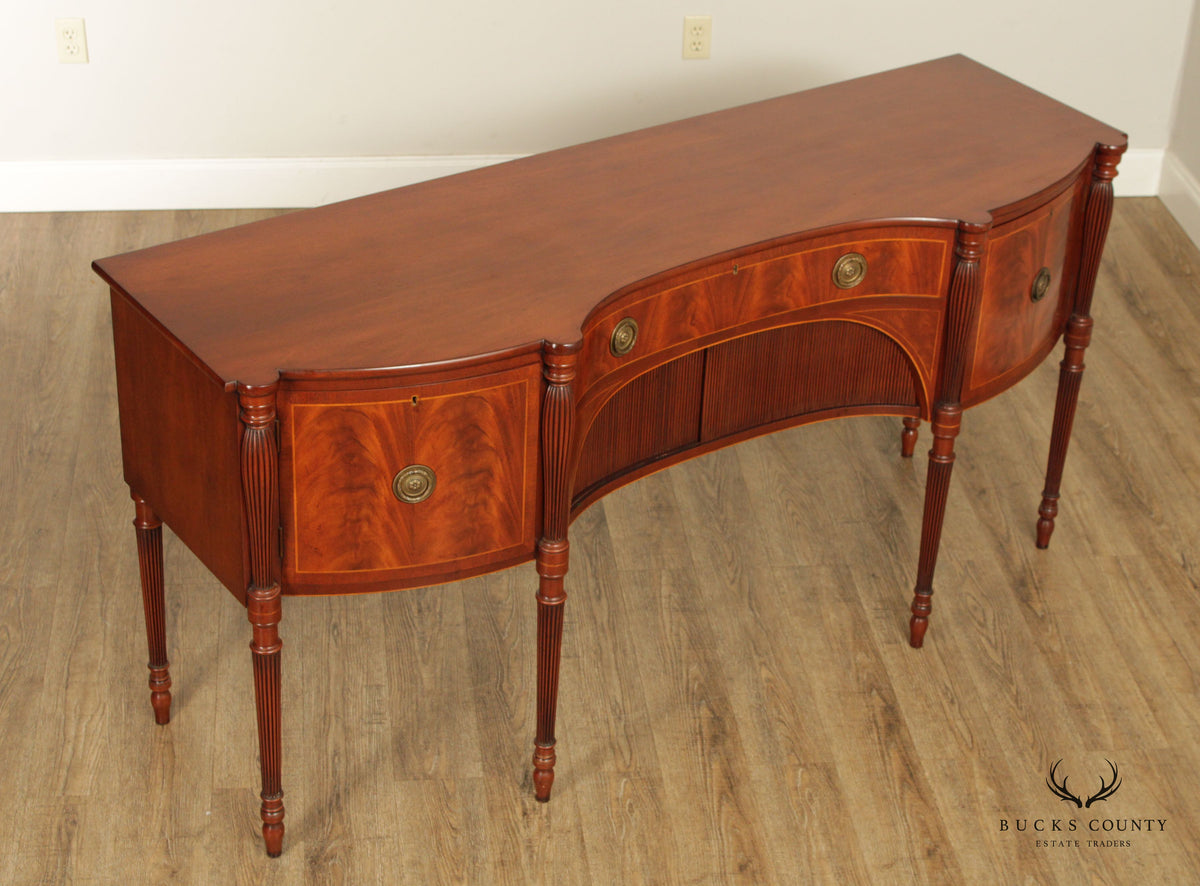 Arthur Brett Sheraton Style Serpentine Mahogany Sideboard