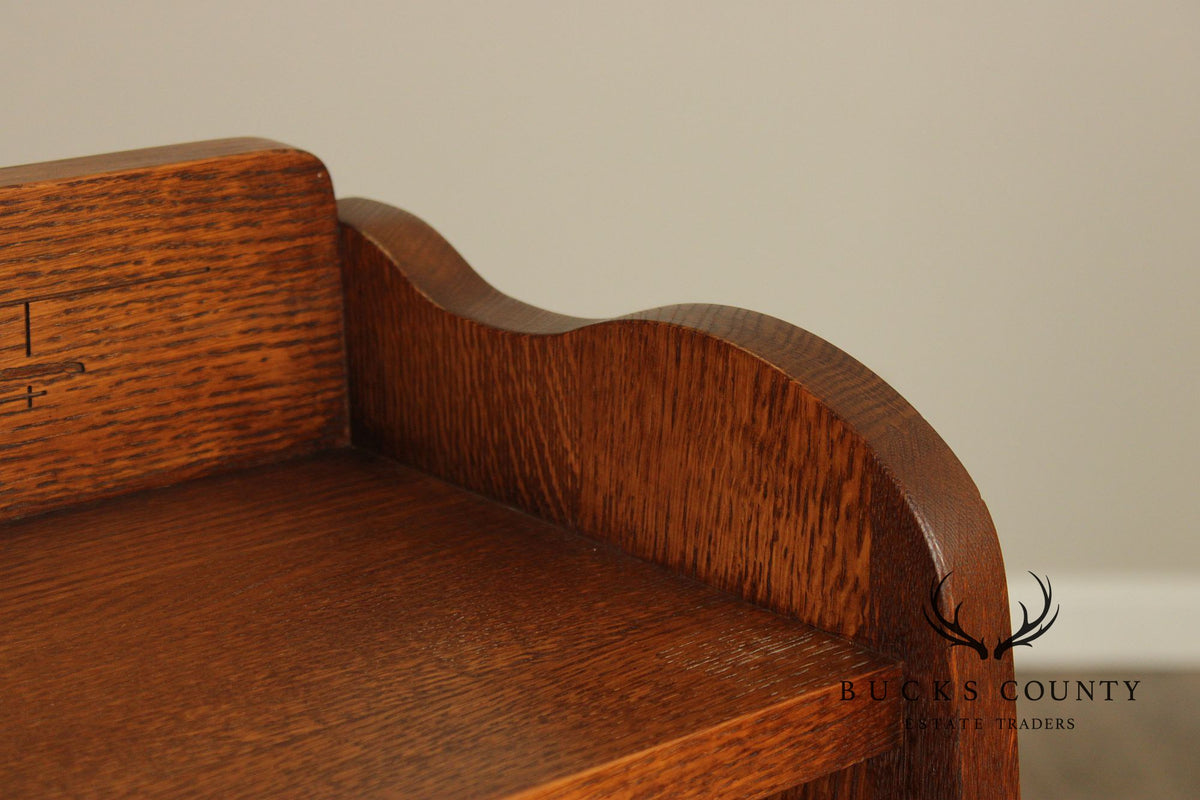 Warren Hile Studio Mission Style Quarter Sawn Oak Tapered Bookcase