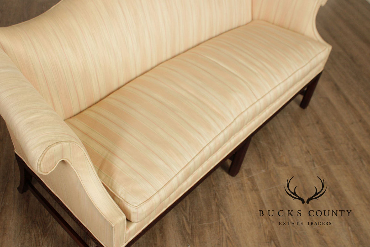 Hickory Chair Chippendale Style Mahogany Camelback Sofa