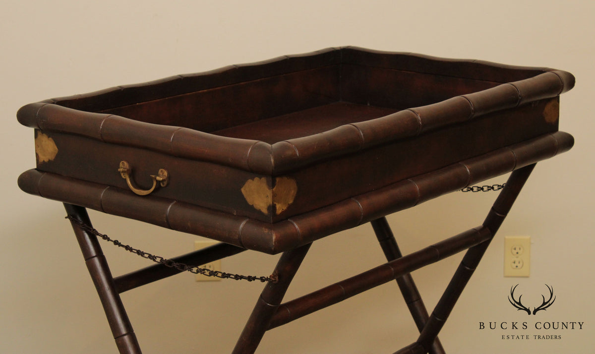F.O. Mertz & Co Faux Bamboo Butlers Tray Table