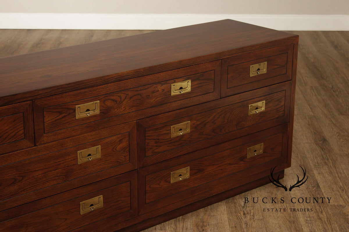 Henredon Campaign Style Seven-Drawer Dresser