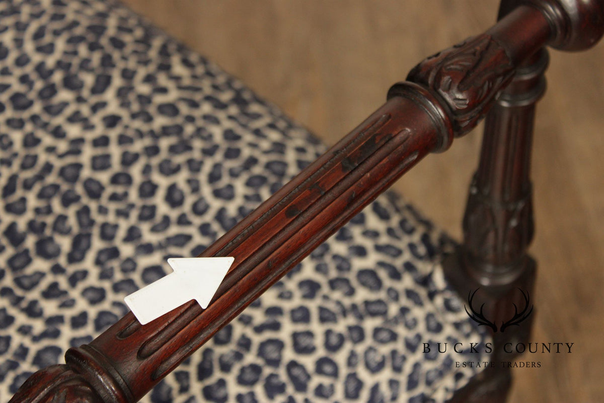 French Louis XVI Style Mahogany Vanity Bench