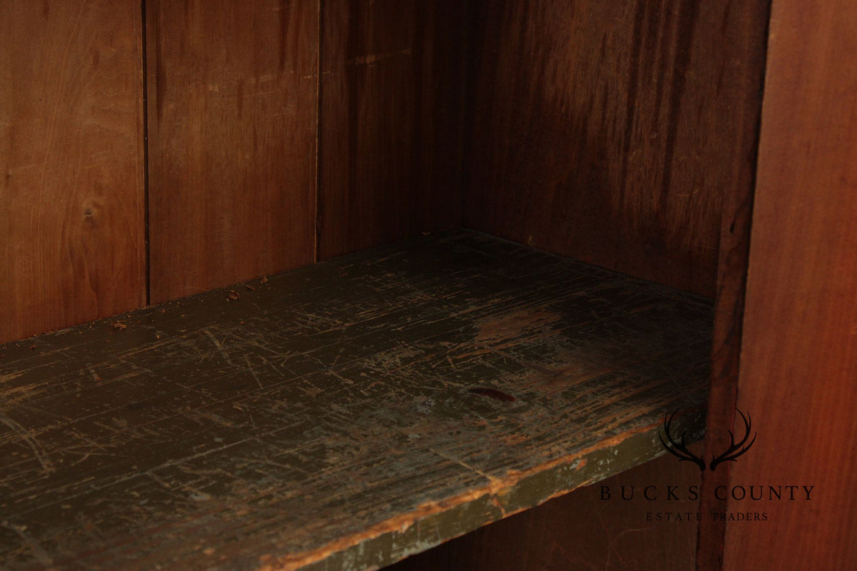 Antique Primitive Red Painted Single Door Cupboard