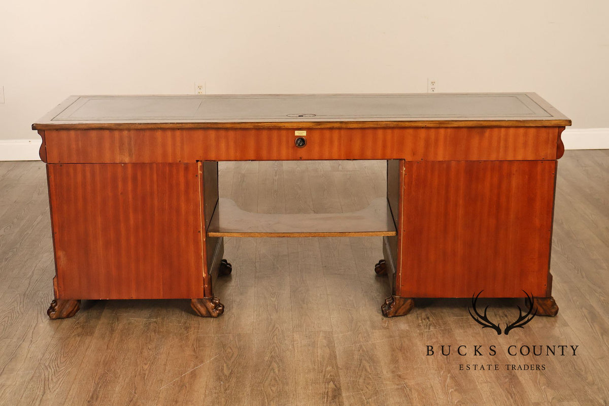 Maitland-Smith Leather Top Mahogany Executive Writing Desk