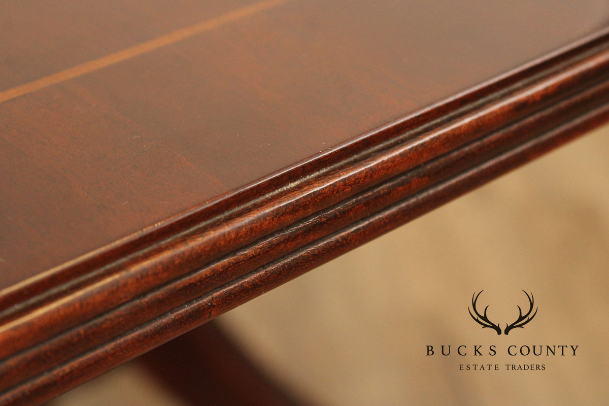 Baker Furniture Historic Charleston Collection Mahogany Pedestal Dining Table With Two Leaves