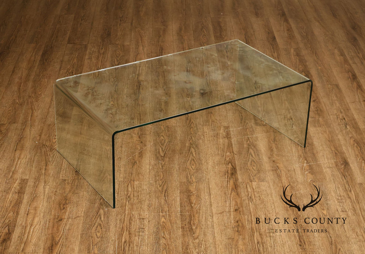 Modern Glass Waterfall Coffee Table