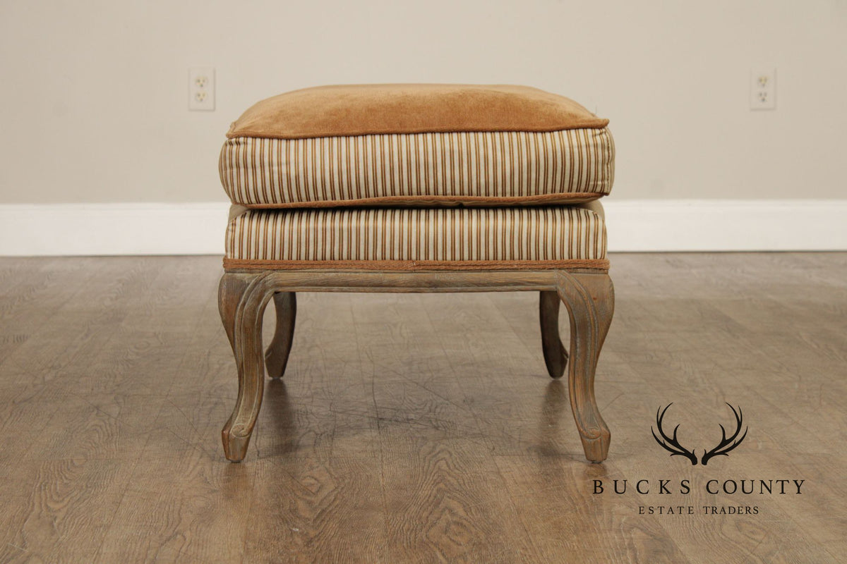 Restoration Hardware French Louis XV Style Pair of Marseilles Ottomans