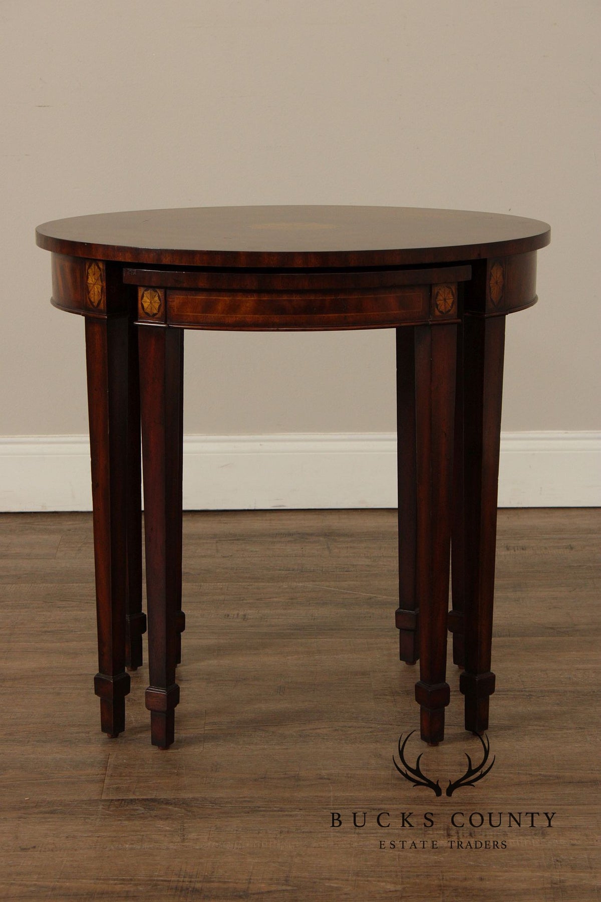 Maitland Smith Federal Style Pair of Mahogany Nesting Tables