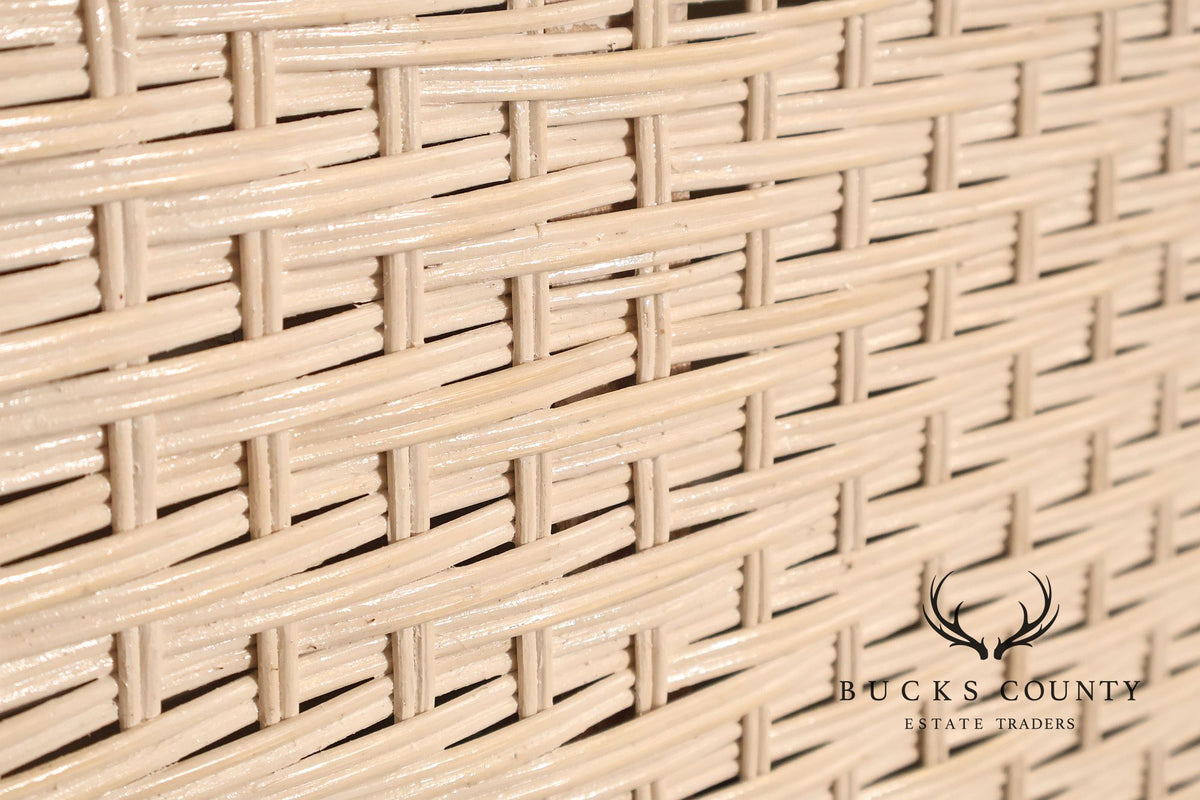 Coastal Style Vintage Full  Wicker Headboard