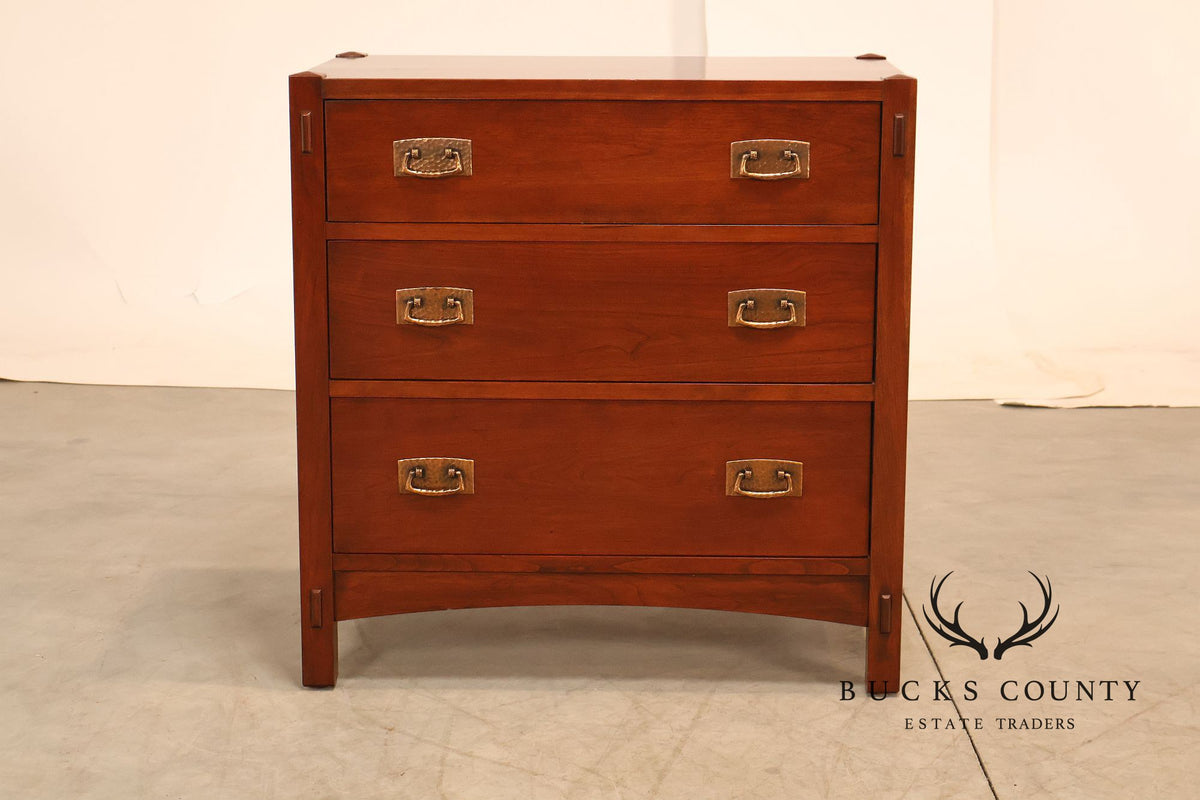 Stickley Mission Collection Pair Of Cherry Three Drawer Nightstands
