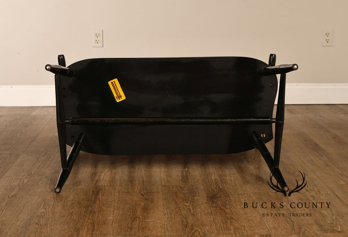 Nichols & Stone Black Stenciled Windsor Bench