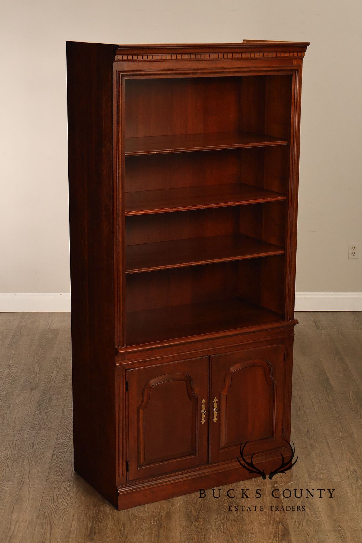 Georgian Pair Of Cherry Bookcases With Lower Cabinets
