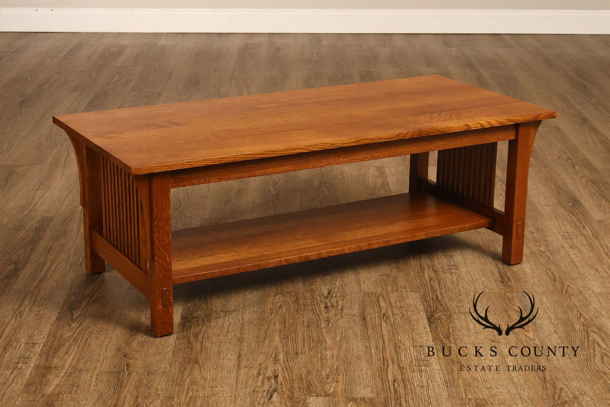 Stickley Mission Collection Oak Spindle Coffee Table